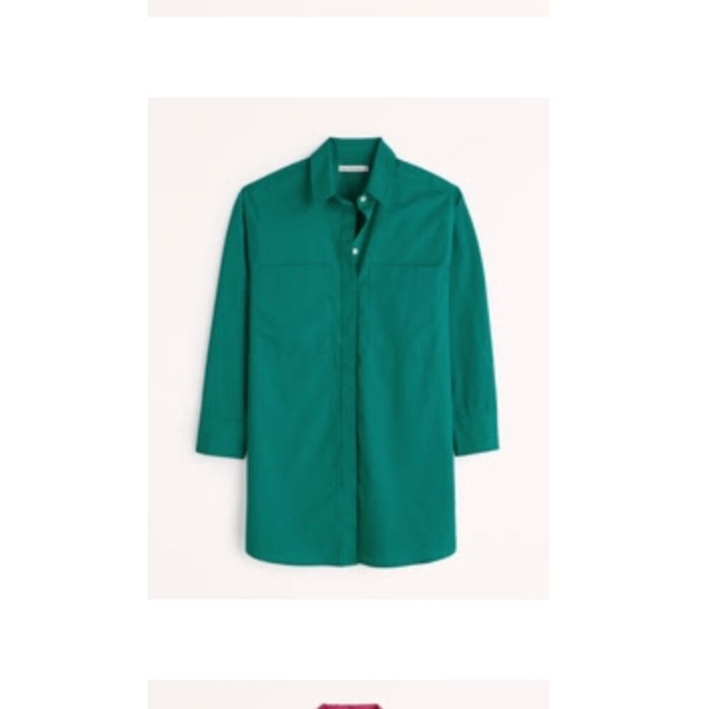 ABERCROMBIE & FITCH Green Shirt Dress- XL TALL